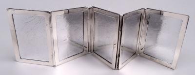 American Modern Sterling Silver Picture Frame for a Traveling Fivesome