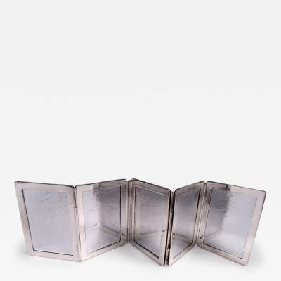 American Modern Sterling Silver Picture Frame for a Traveling Fivesome