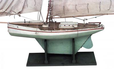 American Painted Wooden Sailboat Model