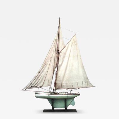American Painted Wooden Sailboat Model