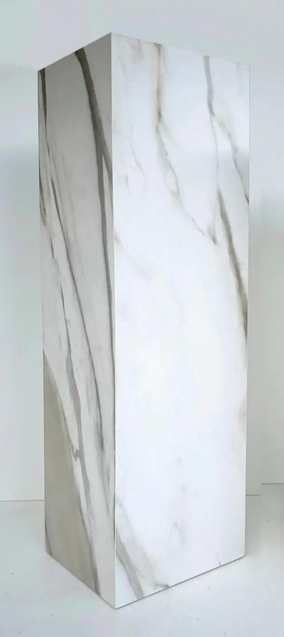 American Polished Porcelain 42 Tall Faux Marble Pedestal