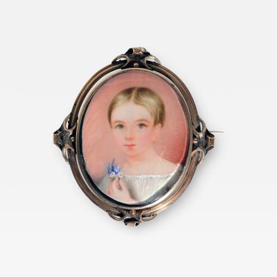 American Portrait Miniature of Young Girl Circa 1840