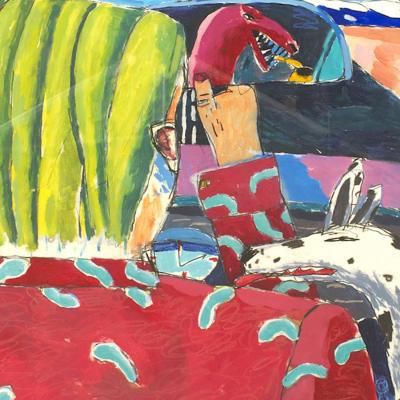 American Post War Car Watercolor