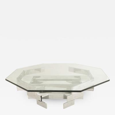 American Post War Chrome and Glass Coffee Table