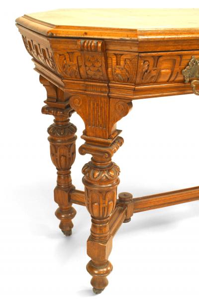 American Renaissance Revival Victorian Oak End Table