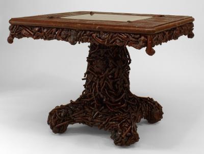 American Rustic Adirondack Square Game Table