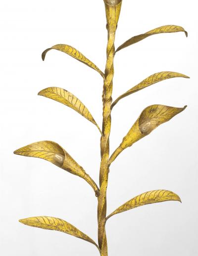 American Rustic Country Painted Metal Leaf Floor Lamp