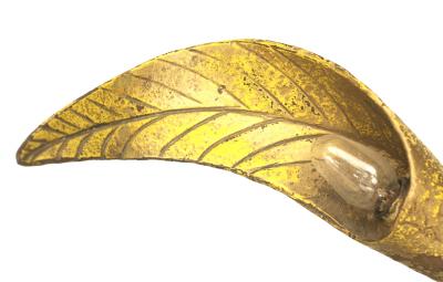 American Rustic Country Painted Metal Leaf Floor Lamp