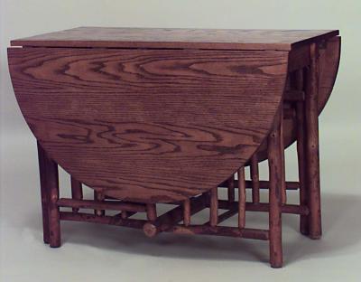 American Rustic Old Hickory Drop Leaf Dining Table