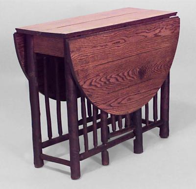 American Rustic Old Hickory Gate Leg Drop Leaf Dining Table