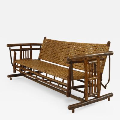 American Rustic Old Hickory Large Settee Porch Glider