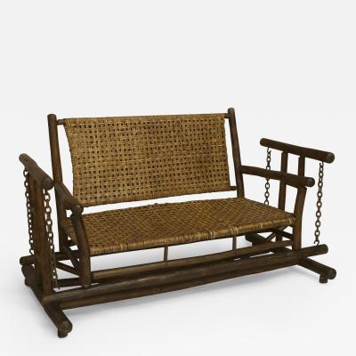 American Rustic Old Hickory Porch Glider Loveseat 