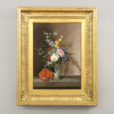 American School 19th century Still Life of Flowers