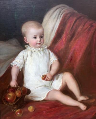 American School Child with Apple 