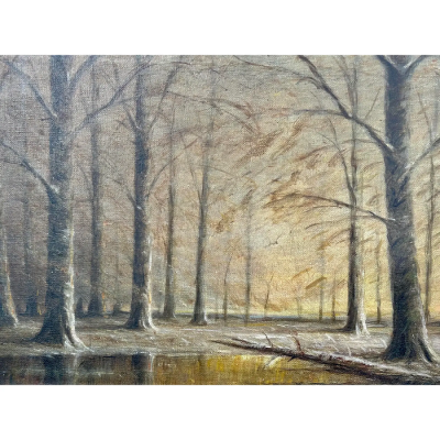 American School Landscape Oil Painting
