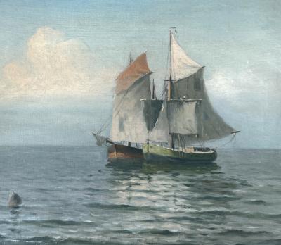 American School Sailboats off the Lighthouse 