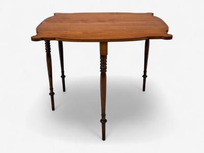 American Sheraton Mahogany Tulipwood Serpentine Inlaid Card Table USA 1810