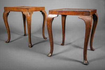 American Side Tables with Mirrored Tops