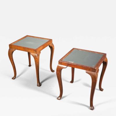 American Side Tables with Mirrored Tops