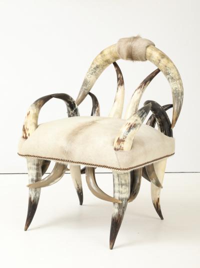 American Steerhorn Hide Chair