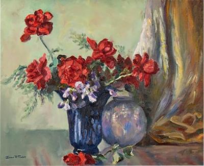 American Still Life Oil Painting by Irene D Fowler