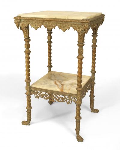 American Victorian Brass End Table