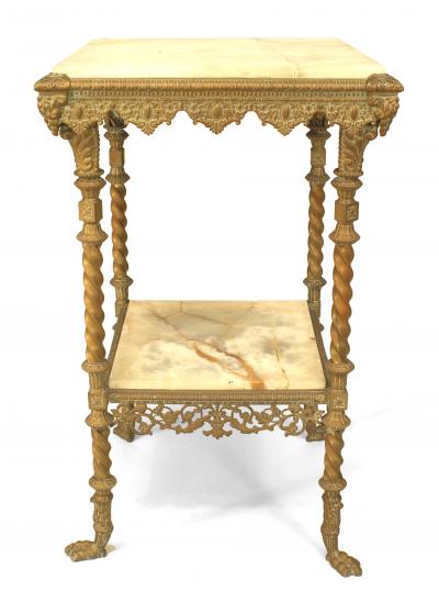 American Victorian Brass End Table