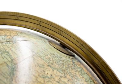 American Victorian Brass Meridian Globe