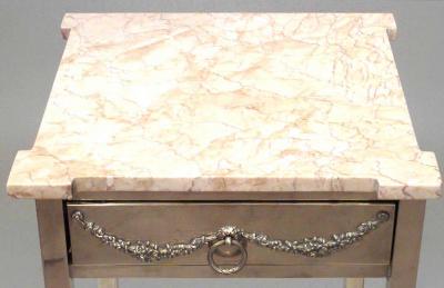 American Victorian Brass and Marble End Table