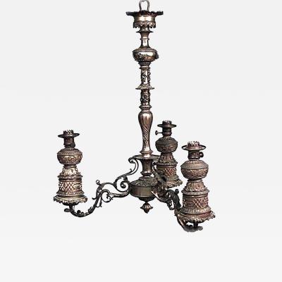 American Victorian Bronze Chandelier