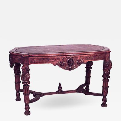 American Victorian Burl Walnut Center Table