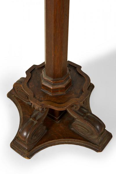 American Victorian Carved Oak and Brass Coat Hatrack