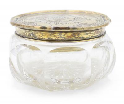 American Victorian Crystal Powder Box