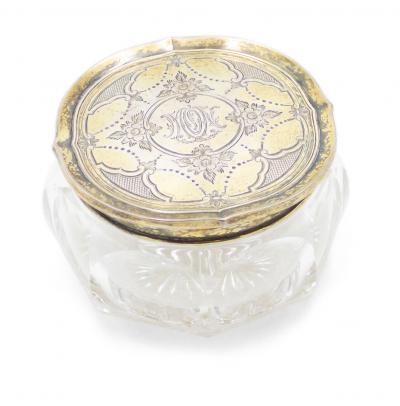 American Victorian Crystal Powder Box