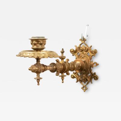 American Victorian Eastlake Bronze Wall Sconce