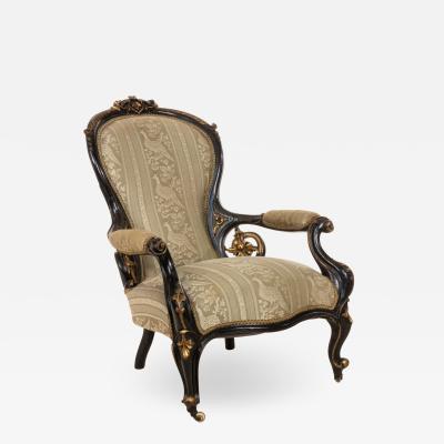 American Victorian Ebonized Arm Chair