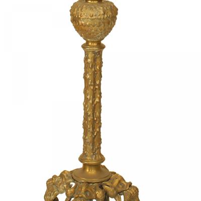 American Victorian Faux Briarwood Lamp