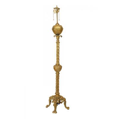 American Victorian Faux Briarwood Lamp
