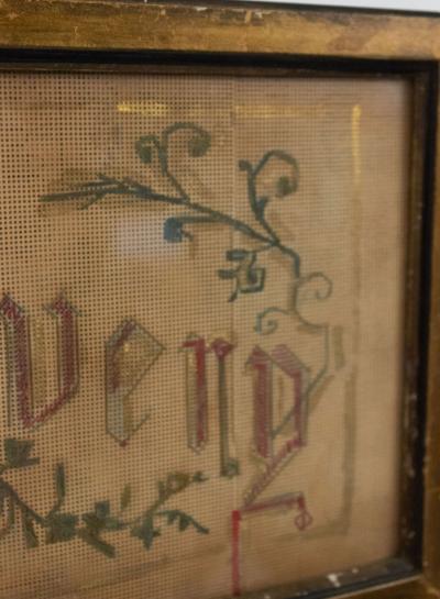 American Victorian Framed Embroidery Motto
