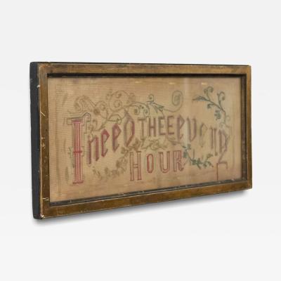 American Victorian Framed Embroidery Motto
