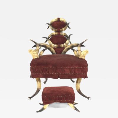 American Victorian Horn Arm Chair