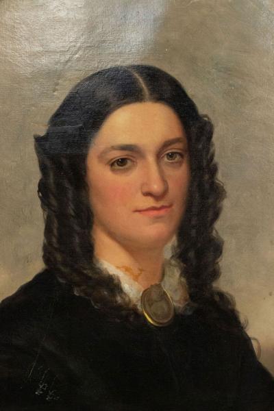 American Victorian Lady in Black Portrait