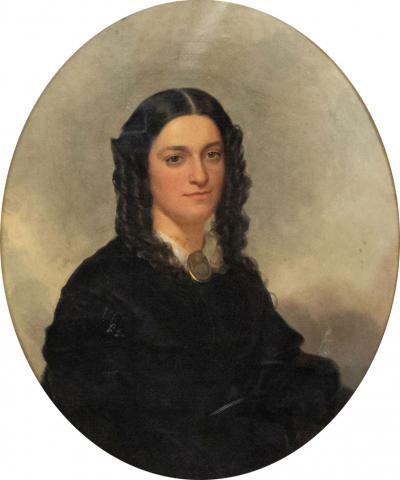 American Victorian Lady in Black Portrait