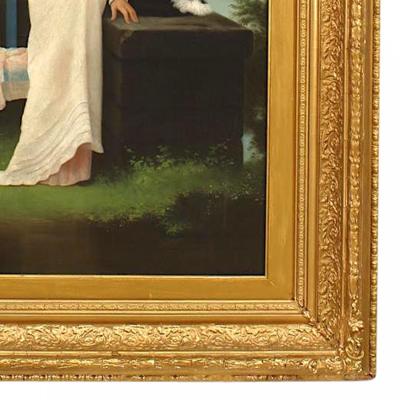 American Victorian Lady in White Portrait