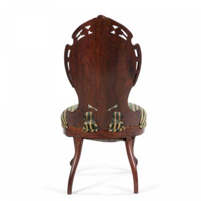 American Victorian Laminated Striped Side Chair
