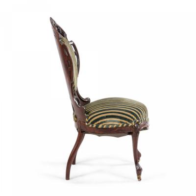 American Victorian Laminated Striped Side Chair