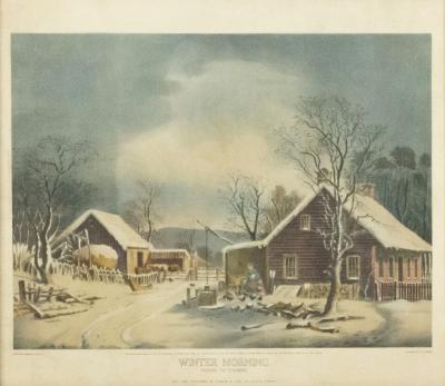 American Victorian Landscape of Winter Morning