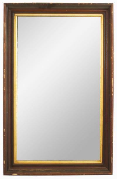 American Victorian Mahogany and Giltwood Wall Mirror