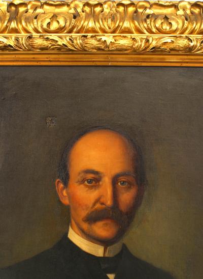 American Victorian Man in Black Suit Portrait