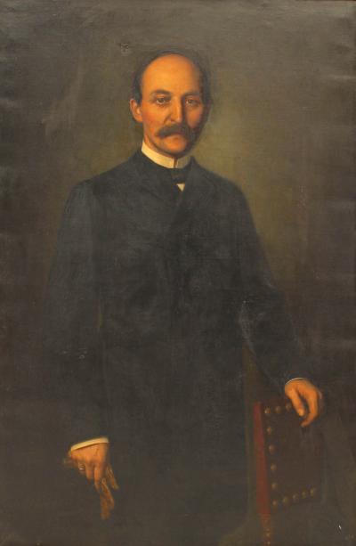 American Victorian Man in Black Suit Portrait